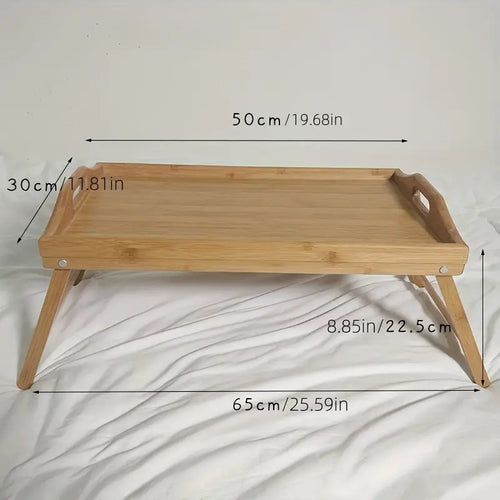 Bambus Laptop-Tisch klappbar – Höhenverstellbar, 50x30cm, Natur