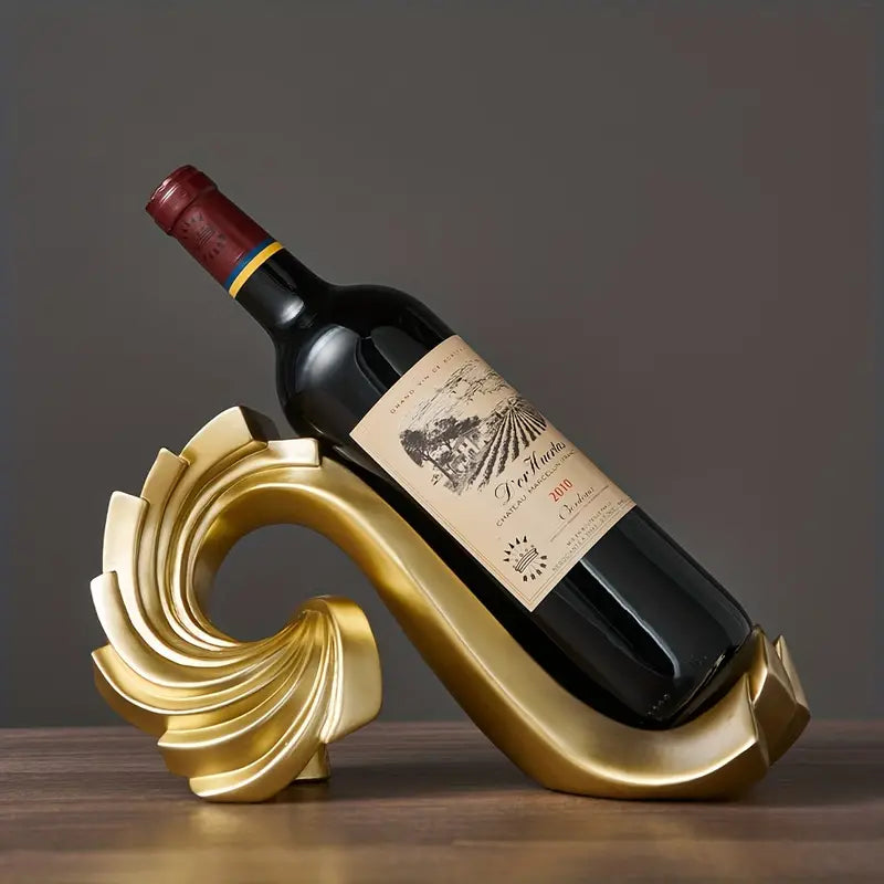 Weinregal Spirale Gold – Elegantes Harz-Design