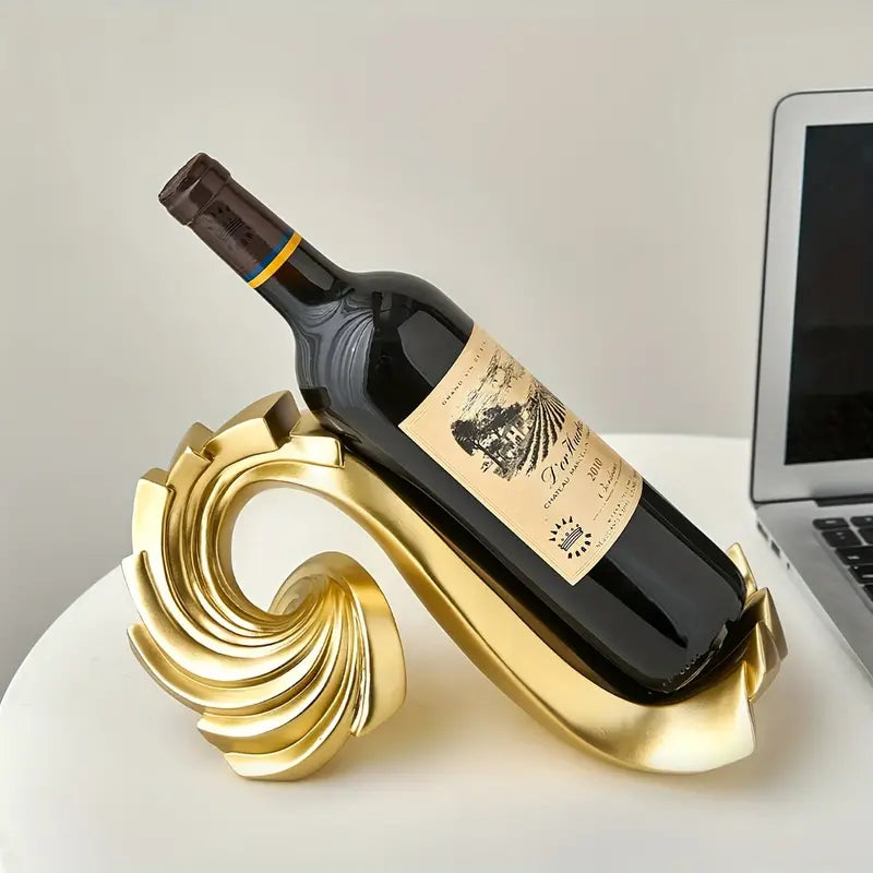 Weinregal Spirale Gold – Elegantes Harz-Design