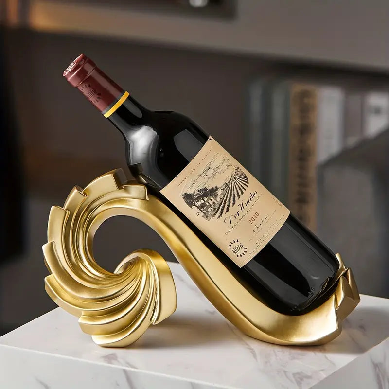 Weinregal Spirale Gold – Elegantes Harz-Design
