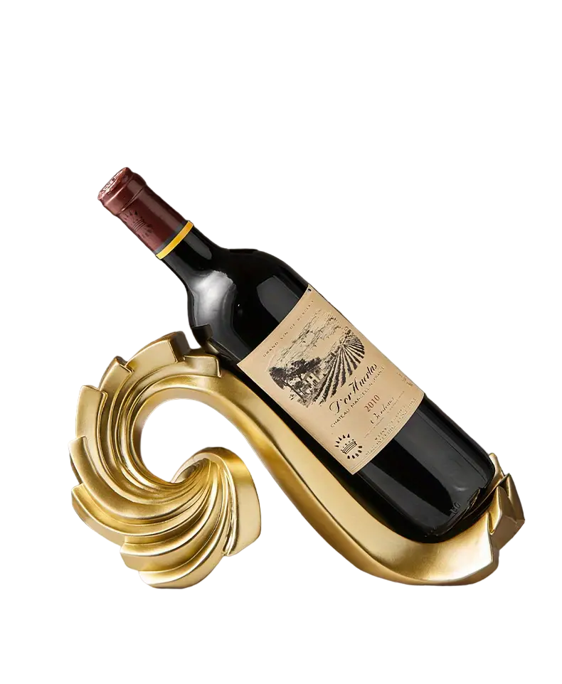 Weinregal Spirale Gold – Elegantes Harz-Design