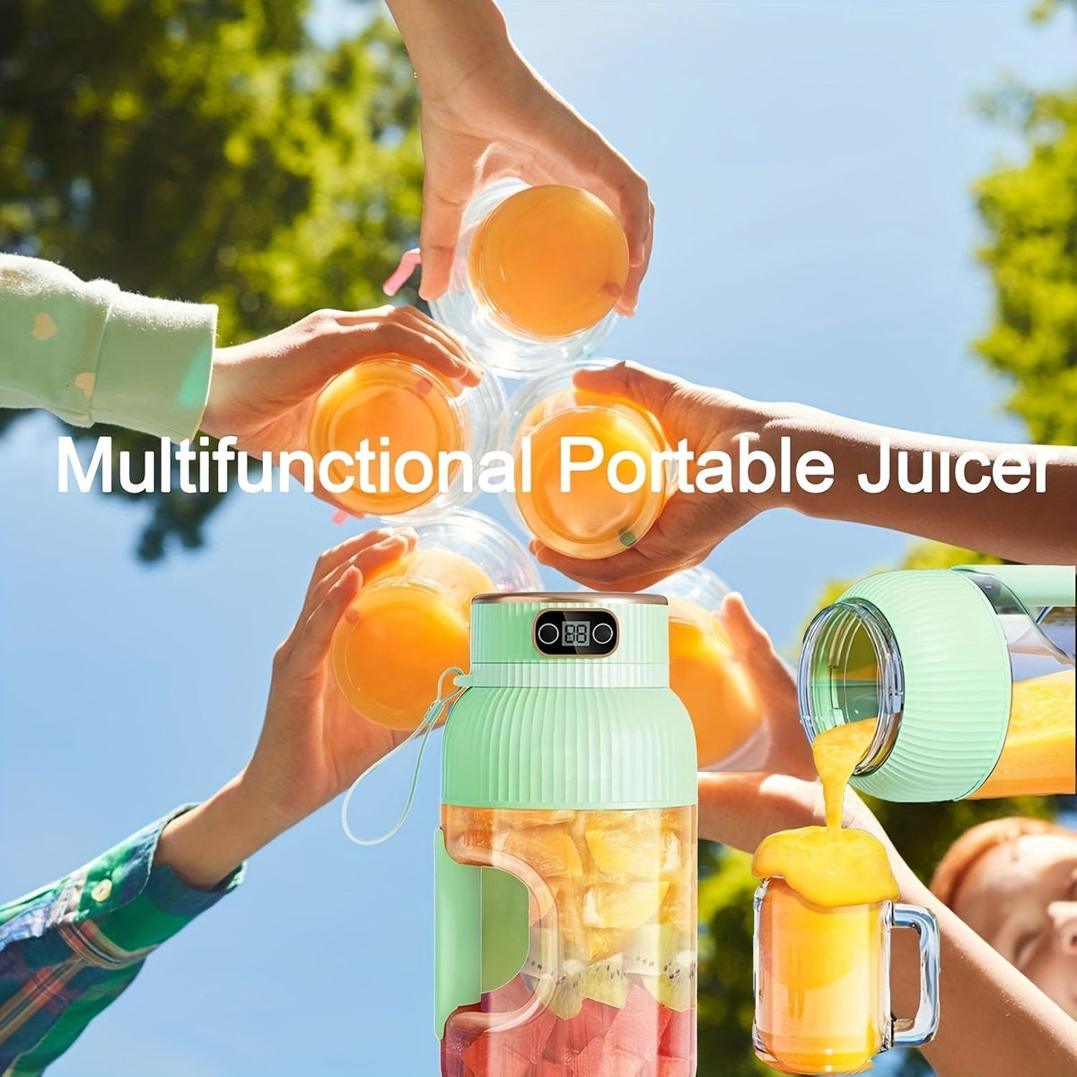 Tragbarer Entsafter-Mixer mit 10 Edelstahlklingen – USB Akku, BPA-frei