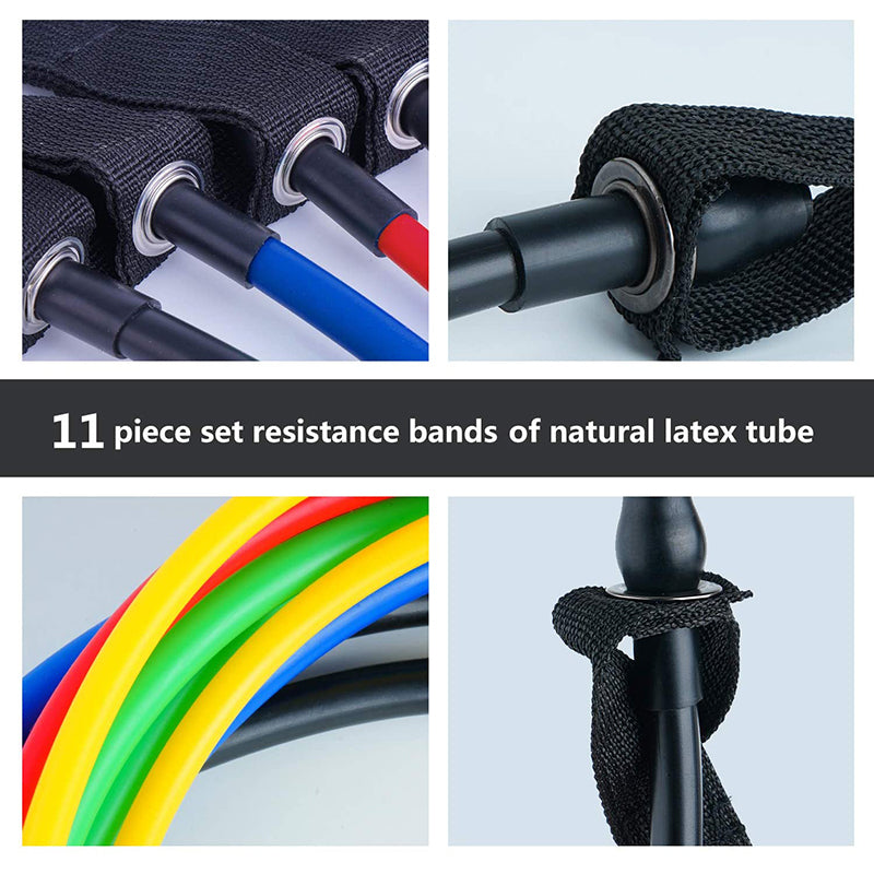 11-teiliges Widerstandsband Set – Fitness Zugseil-Set für Zuhause & Gym