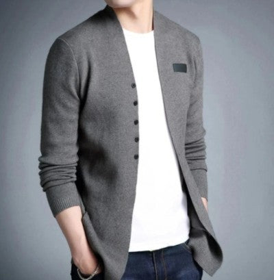 Herren Slim Fit Cardigan mit Knopf-Design – Casual Streetstyle