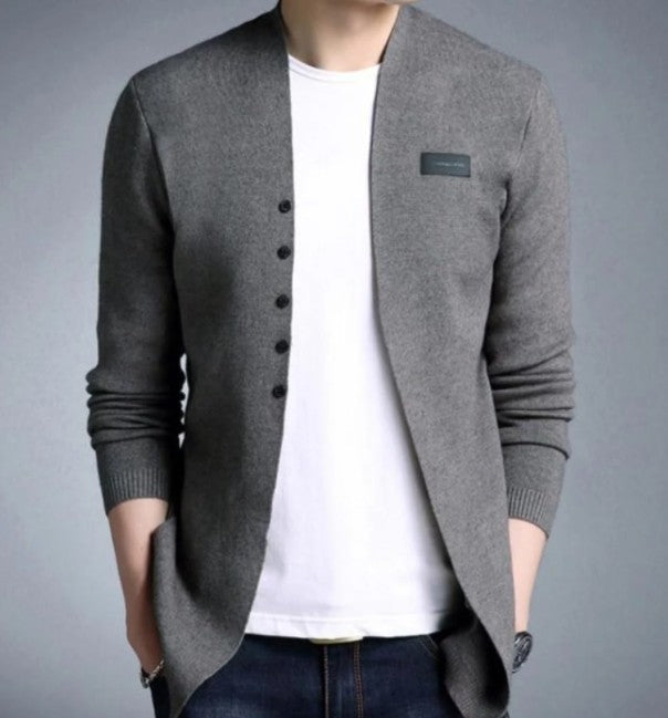 Herren Slim Fit Cardigan mit Knopf-Design – Casual Streetstyle
