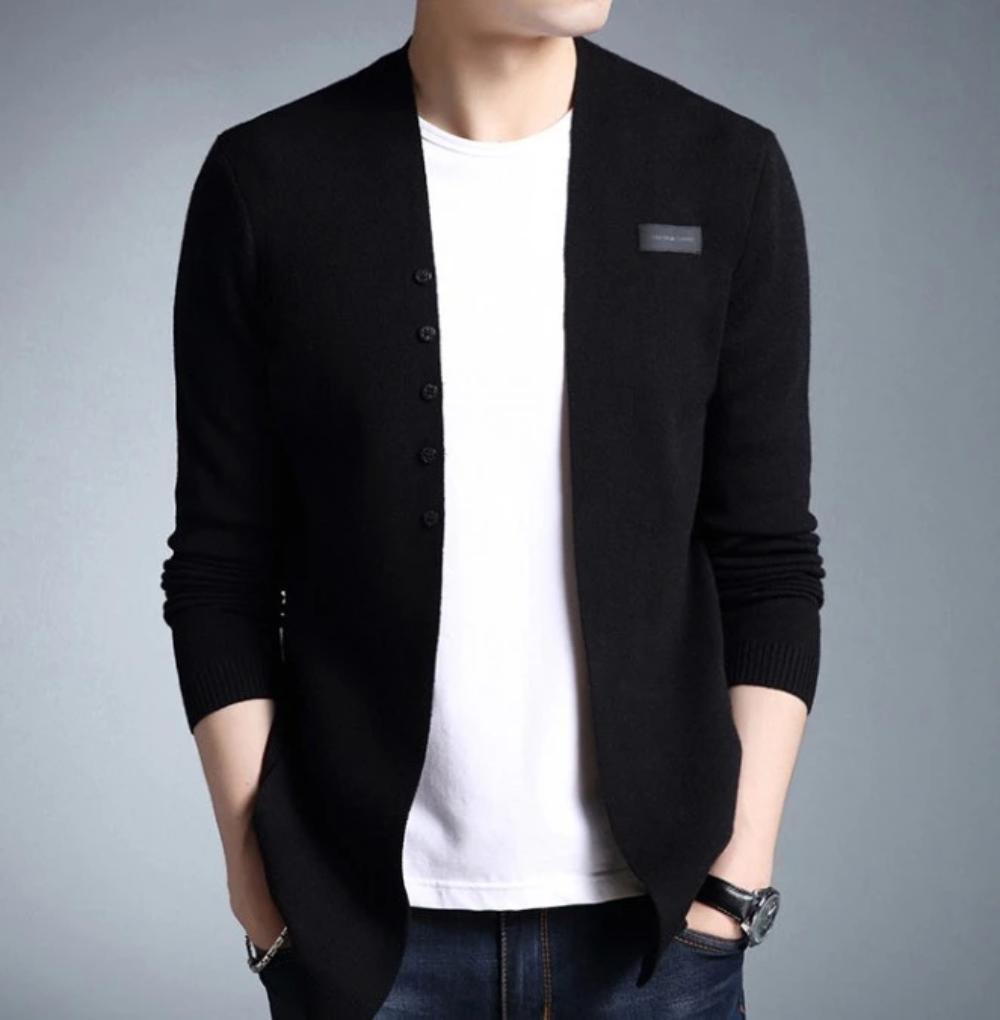 Herren Slim Fit Cardigan mit Knopf-Design – Casual Streetstyle