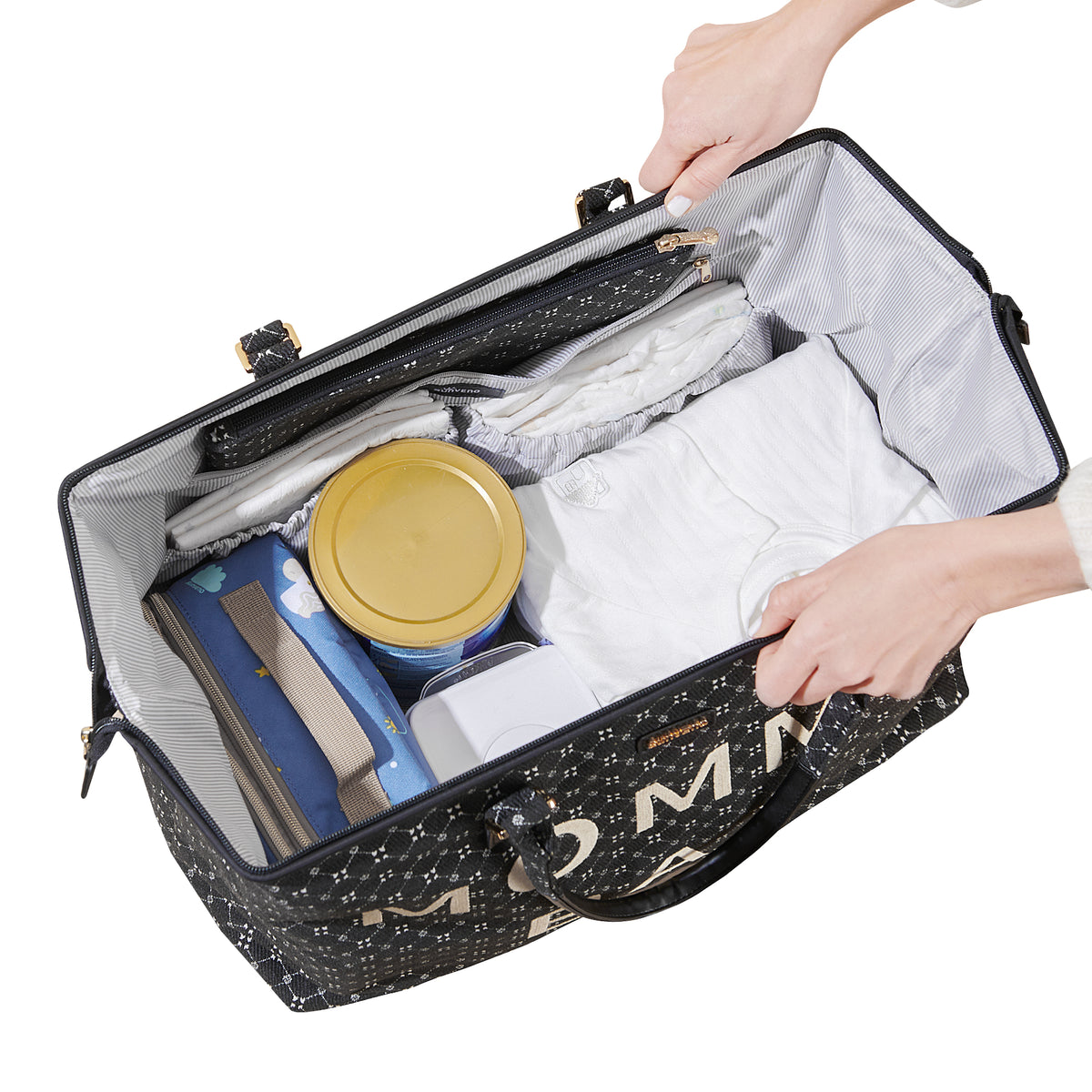 Mama Reisetasche XL – 48L Wickeltasche mit Wickelunterlage & Zubehör