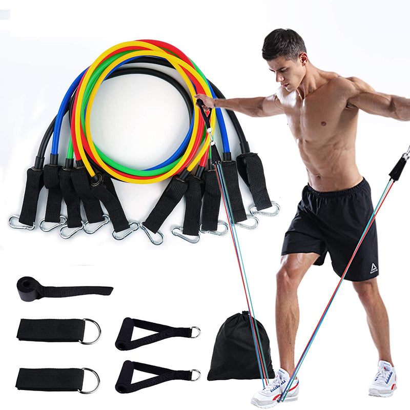 11-teiliges Widerstandsband Set – Fitness Zugseil-Set für Zuhause & Gym