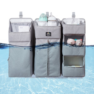 Baby Windel-Organizer 3-in-1 – Bettseiten-Caddy mit Fächern für Krippe & Wickeltisch