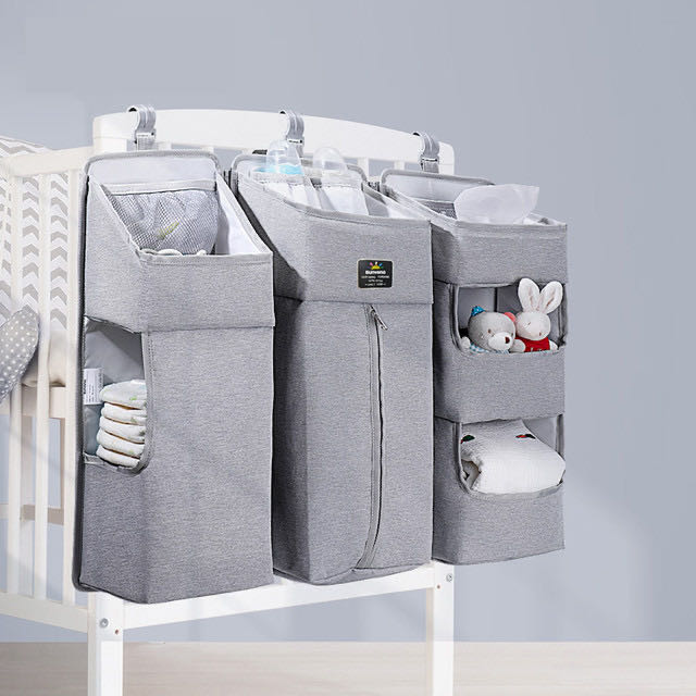 Baby Windel-Organizer 3-in-1 – Bettseiten-Caddy mit Fächern für Krippe & Wickeltisch