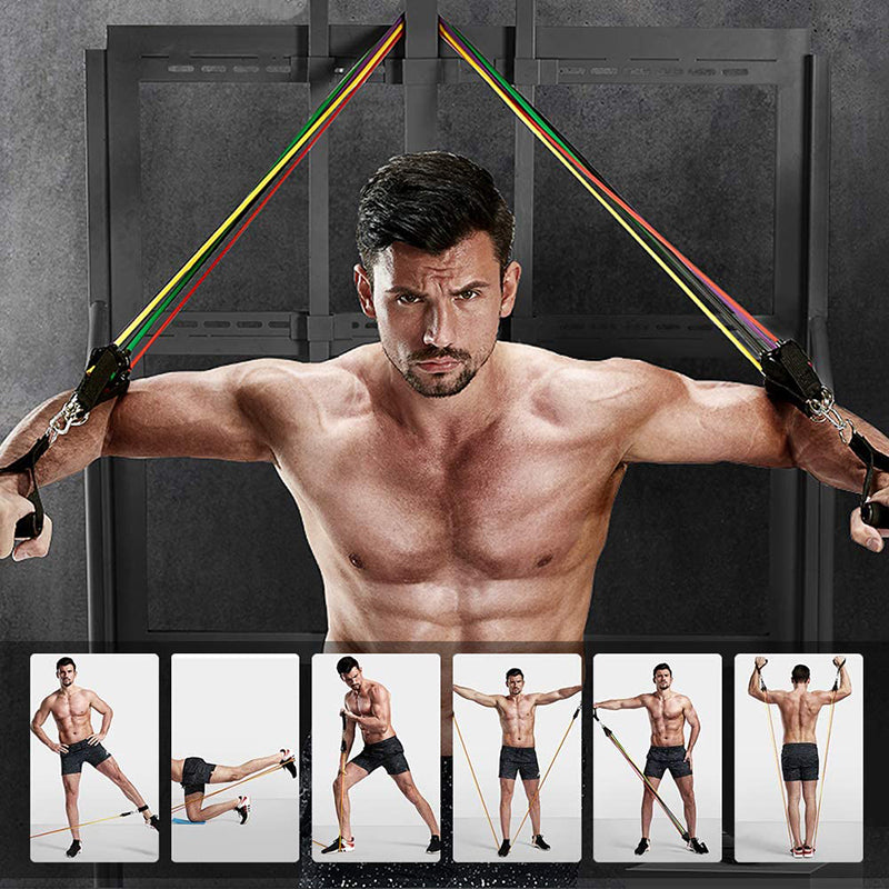 11-teiliges Widerstandsband Set – Fitness Zugseil-Set für Zuhause & Gym