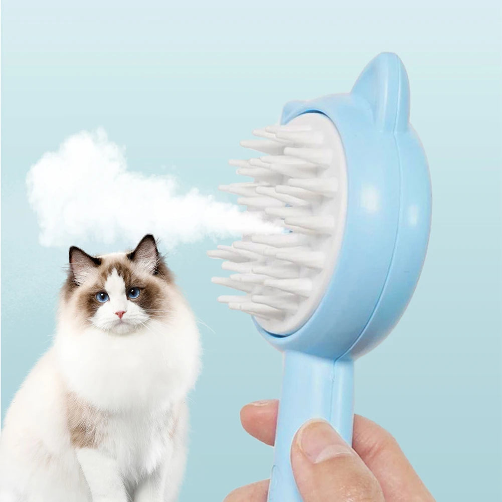 Katzen-Fellbürste mit Dampffunktion – Multifunktionale Pflegebürste für Haustiere