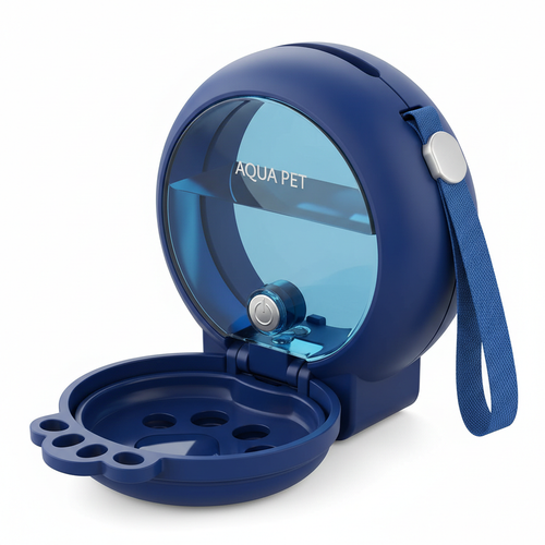 Pet Round Water Bottle – Blau