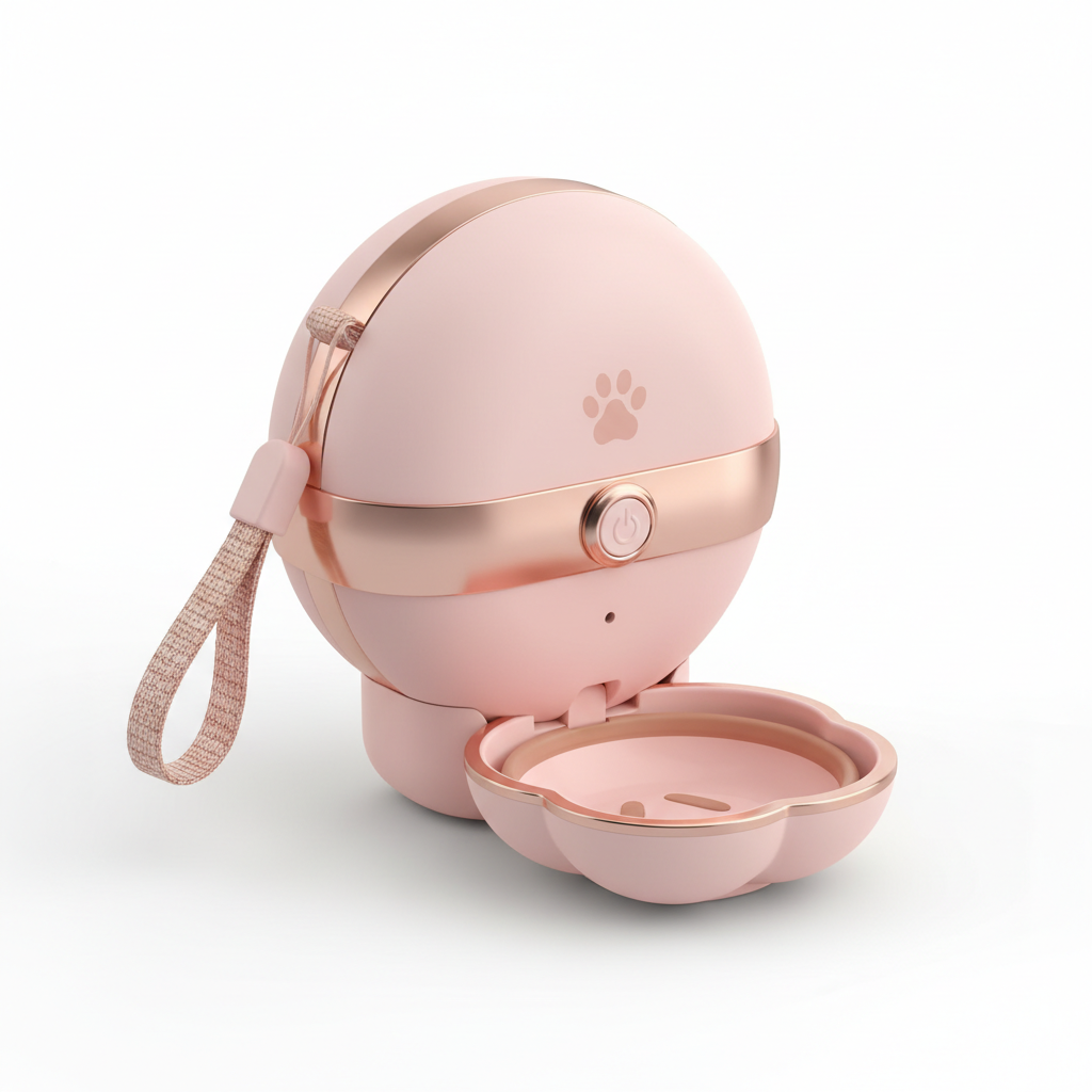 Pet Round Water Bottle – Pink Rosegold
