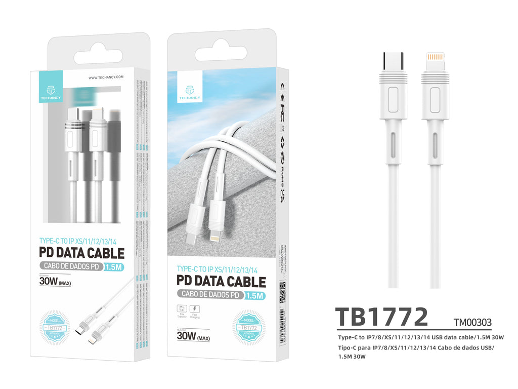 USB-C auf Lightning Kabel – 30W PD, 1.5m, Weiss | iPhone 14/13/12/11