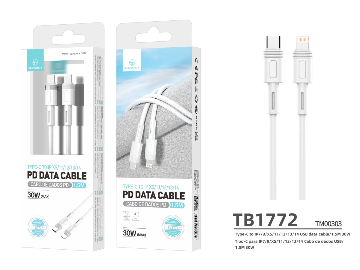 USB-C auf Lightning Kabel – 30W PD, 1.5m, Weiss | iPhone 14/13/12/11