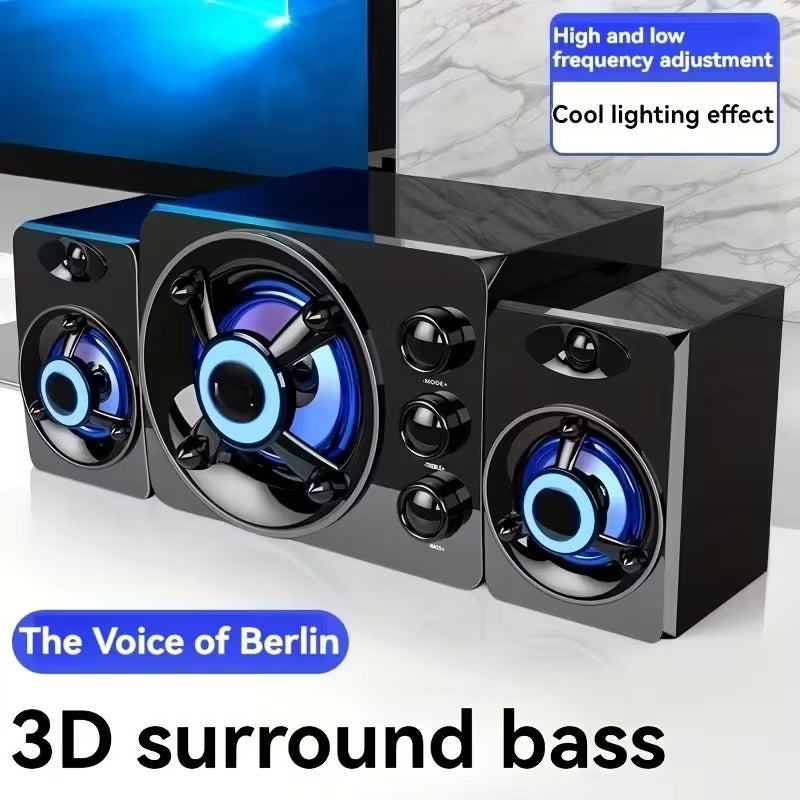 Kabelloser Lautsprecher 2.1 Kanal – USB Bass Soundsystem mit LED