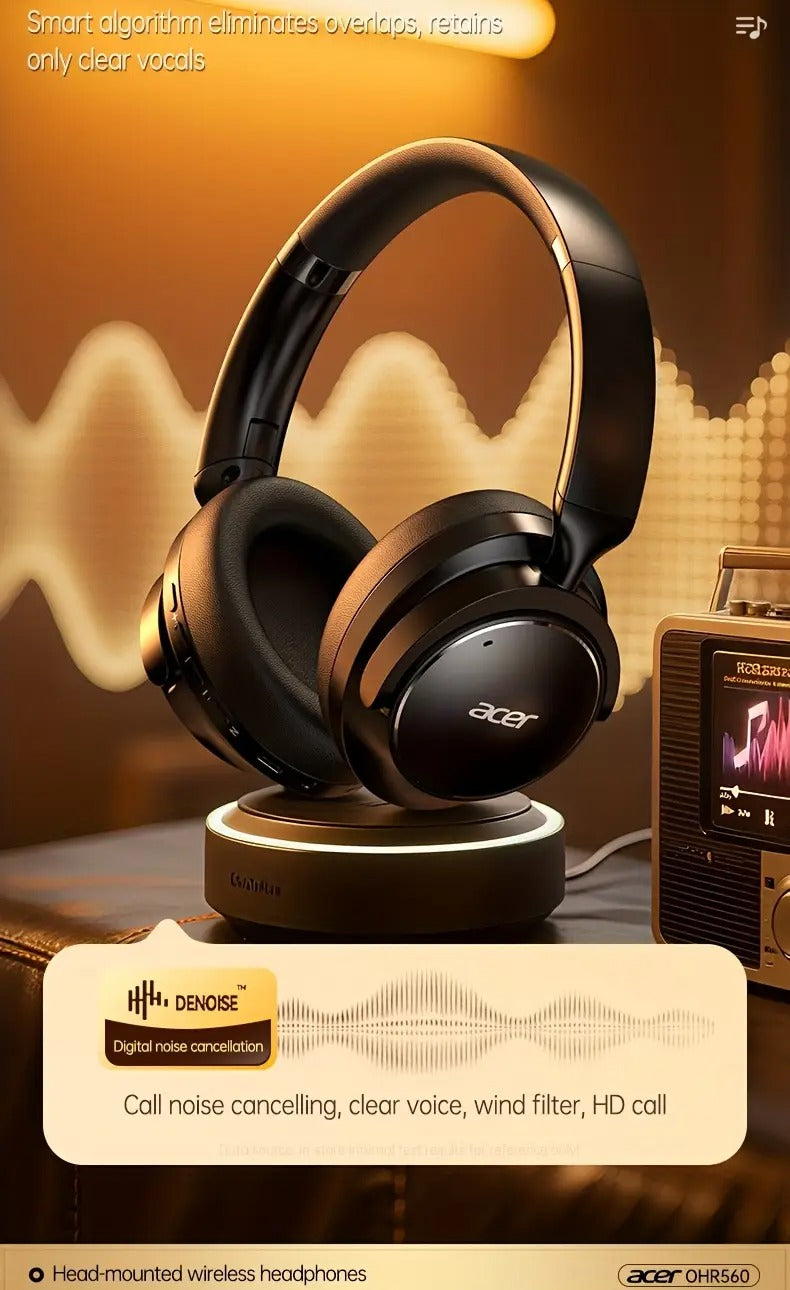 Kabellose Over-Ear Kopfhörer mit Geräuschunterdrückung – Touch, Gaming, Schwarz