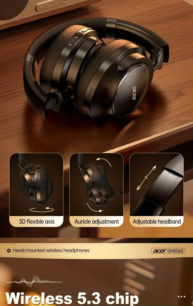 Kabellose Over-Ear Kopfhörer mit Geräuschunterdrückung – Touch, Gaming, Schwarz