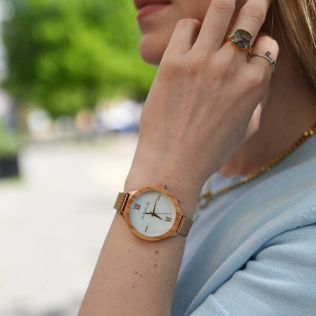 Watch Olivewood Grace - Eco-Friendly Rosegold & Olivewood Timepiece
