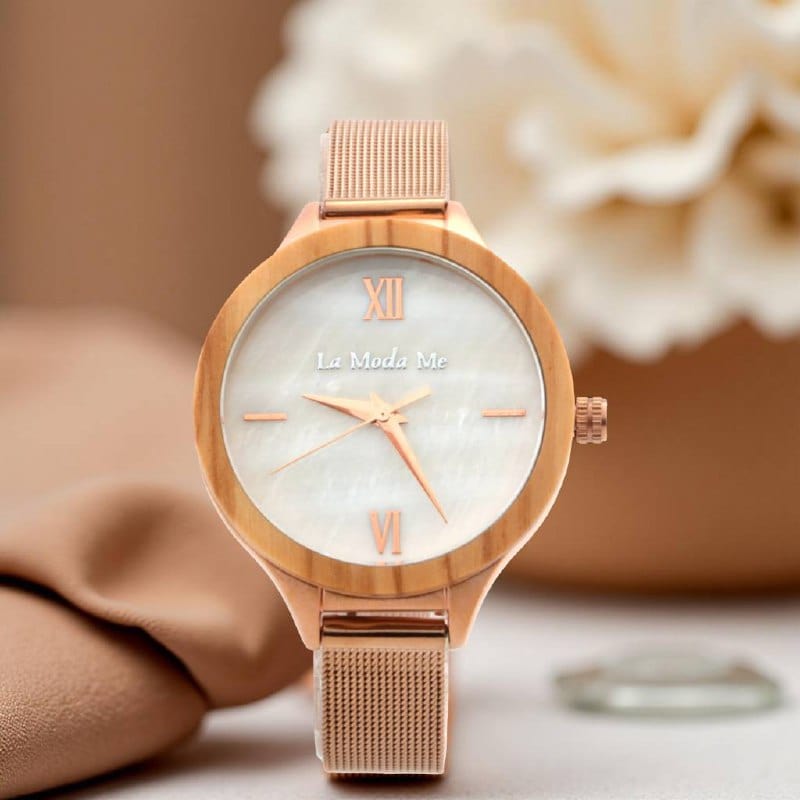 Watch Olivewood Grace - Eco-Friendly Rosegold & Olivewood Timepiece