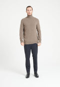 Herren Kaschmirpullover mit Rollkragen 4-fädig – Taupe (LUKE 15)