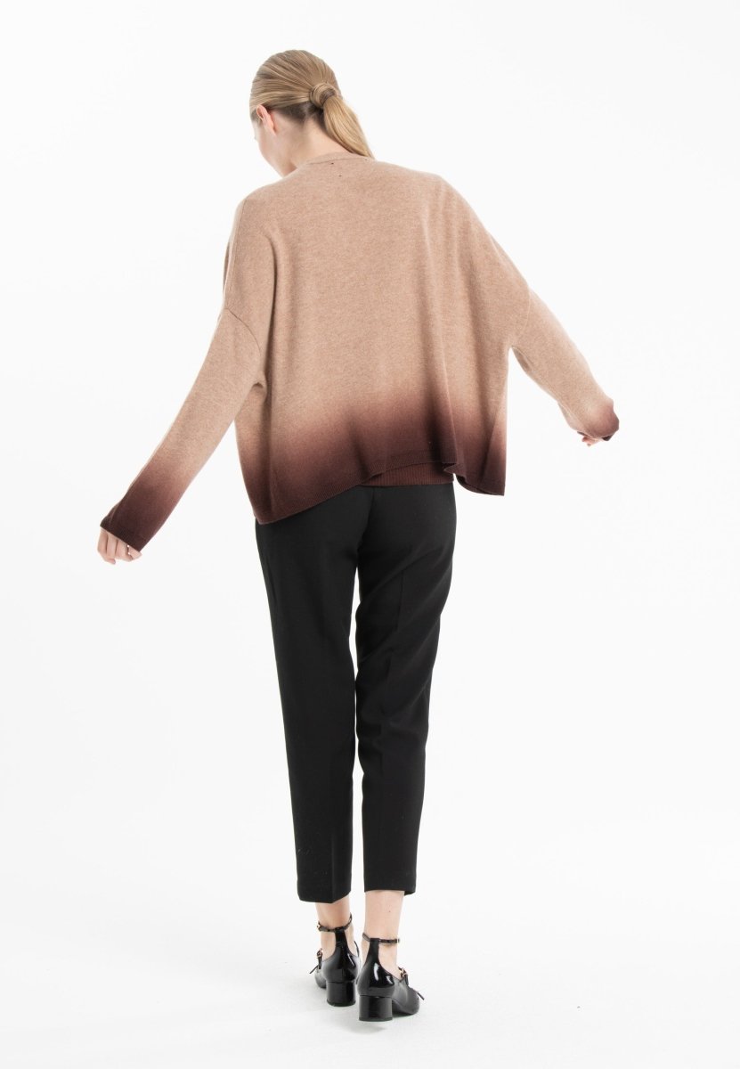 Damen Kaschmir-Jacke Tie-Dye Camel/Braun – NAMI 12