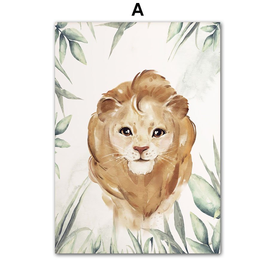 Poster Kinderzimmer Dschungel Tiere · Kinder Name Personalisiert · Kinderzimmer Bilder · Wand Deko · Kunst Druck · Deko Print · ohne Rahmen
