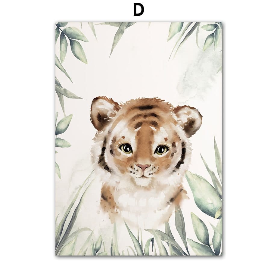 Poster Kinderzimmer Dschungel Tiere · Kinder Name Personalisiert · Kinderzimmer Bilder · Wand Deko · Kunst Druck · Deko Print · ohne Rahmen