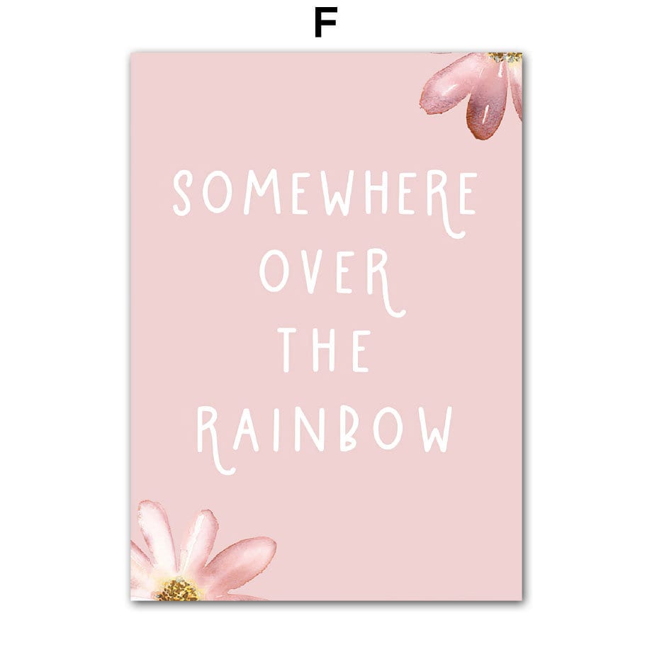 Poster Kinderzimmer Regenbogen Hase Name Personalisiert Rosa · Kinderzimmer Bilder · Wand Deko · Kunst Druck · Deko Print · ohne Rahmen