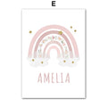 Poster Kinderzimmer Regenbogen Hase Name Personalisiert Rosa · Kinderzimmer Bilder · Wand Deko · Kunst Druck · Deko Print · ohne Rahmen