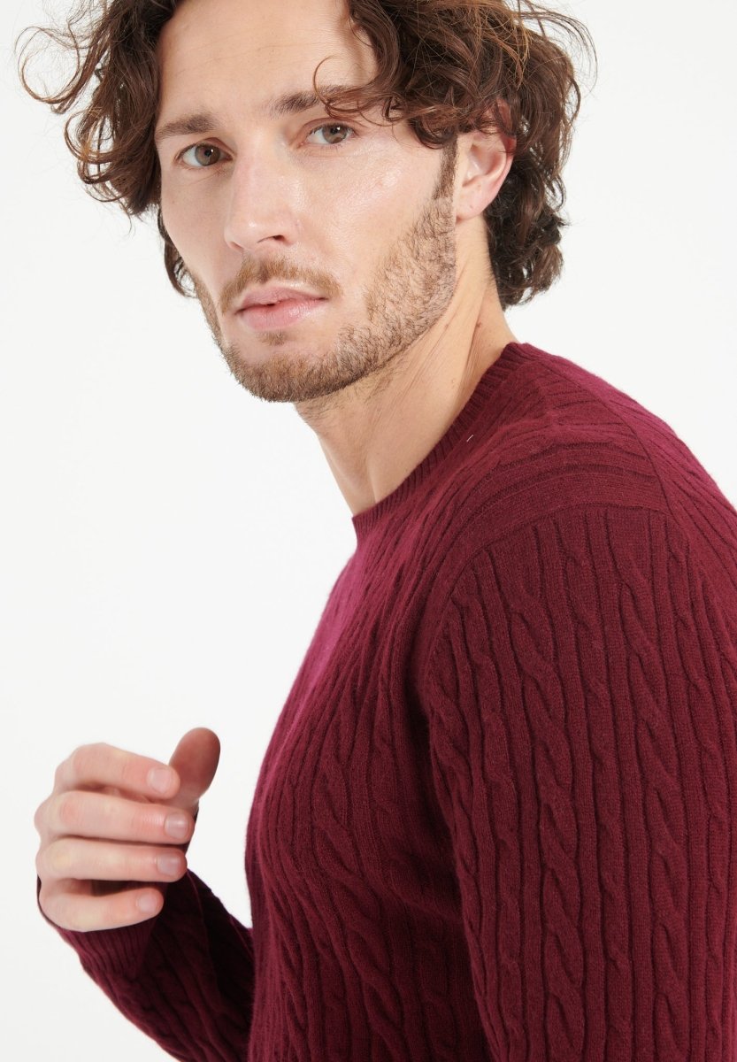 Herren Kaschmir-Pullover Rundhals Bordeaux – ZACH 5