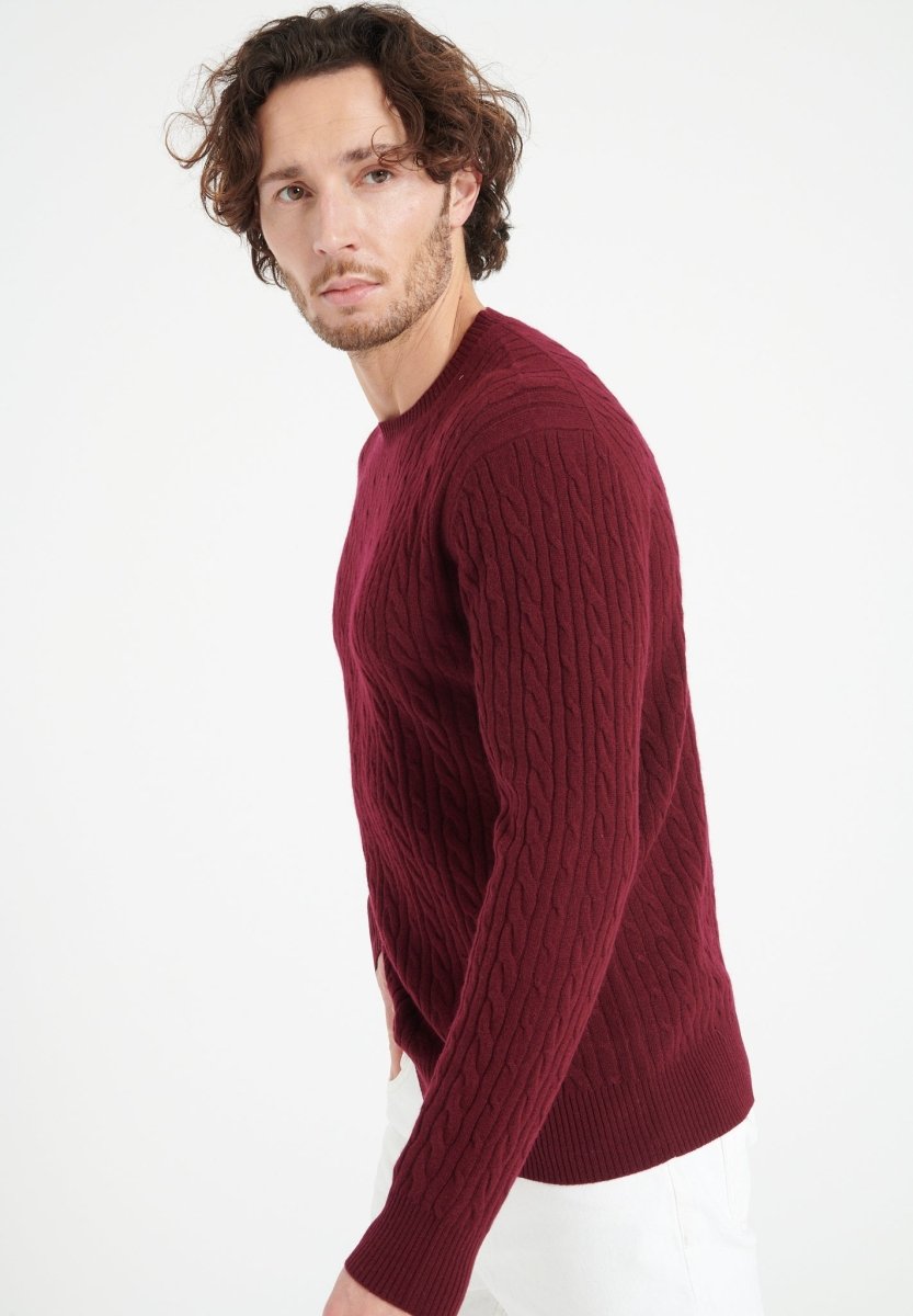 Herren Kaschmir-Pullover Rundhals Bordeaux – ZACH 5