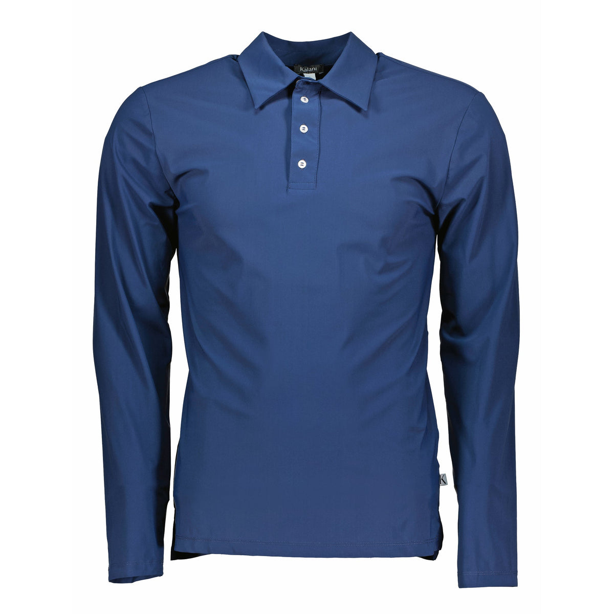 Herren UV-Poloshirt mit Langarm und Knopfleiste – Dunkelblau (UPF 50+)